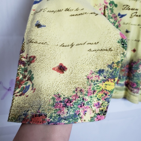 *SOLD*  CG CG Embellished Garden 3/4 Sleeve Top 2X - Picture 4 of 8